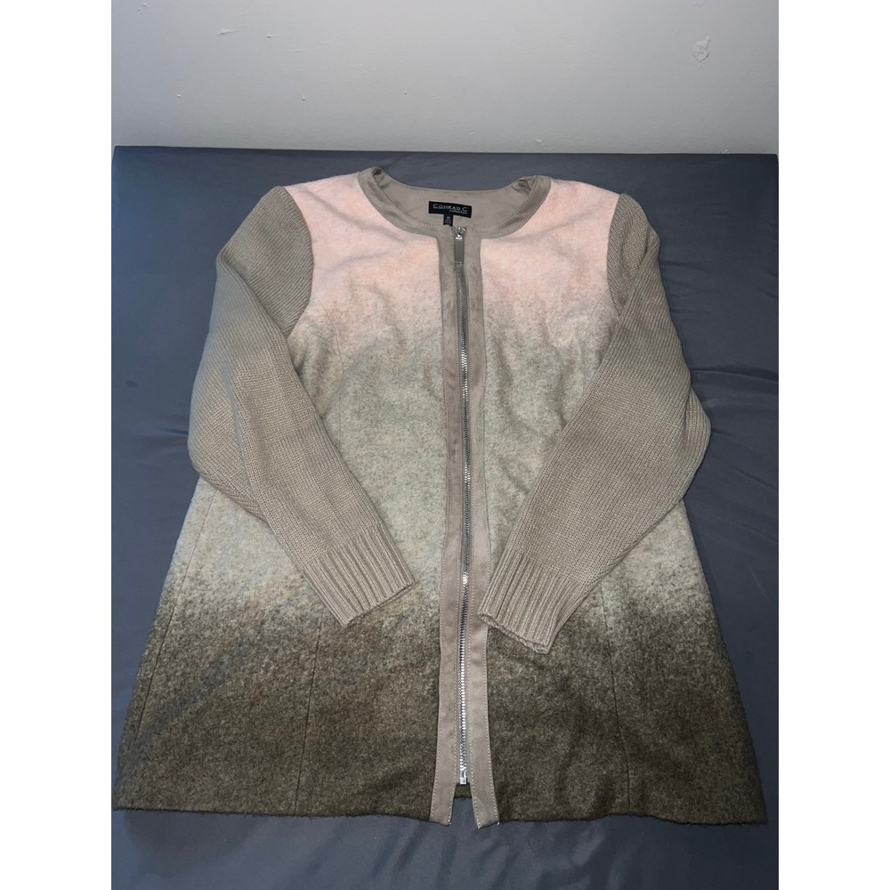 Conrad C Collection Pink Grey Ombre Wool Blend Zip Jacket Size 18 D11464MU